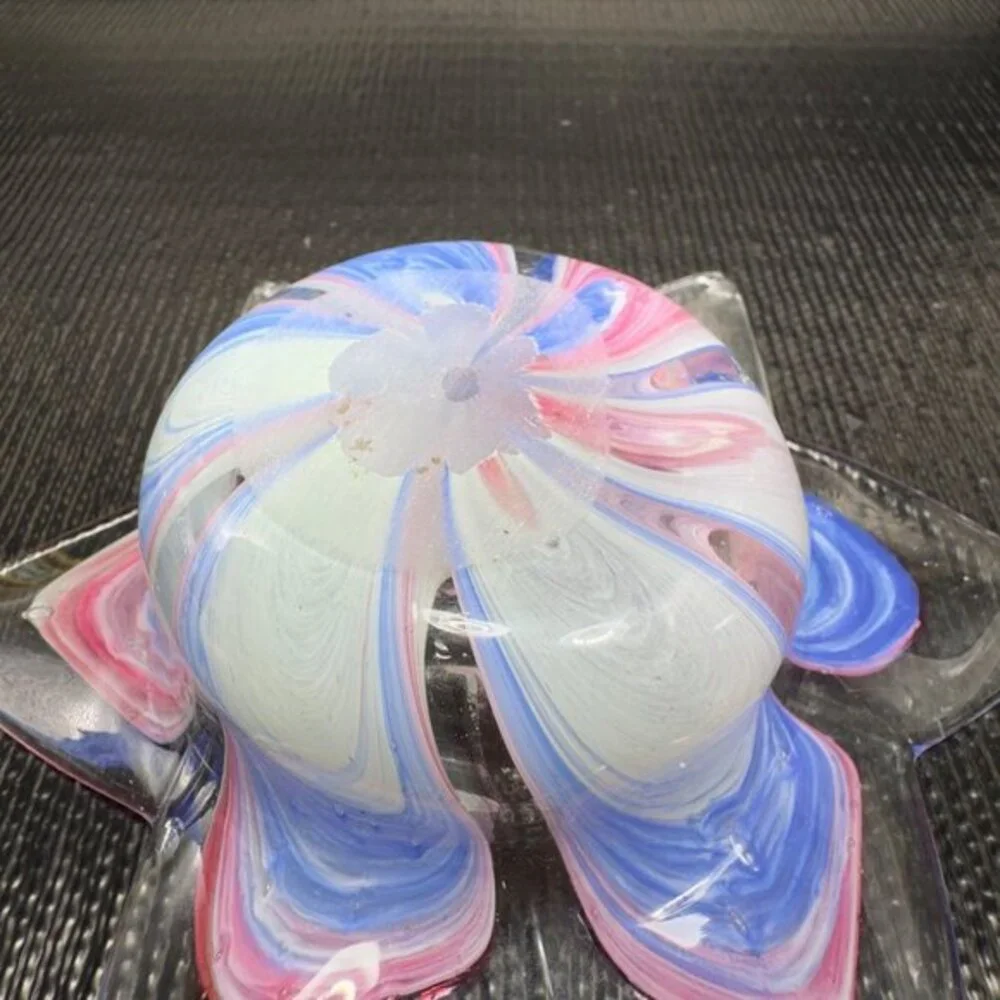Crystal Clear Italian Art‎ Glass Flower Shaped Votive Candle Holder Dish Bowl